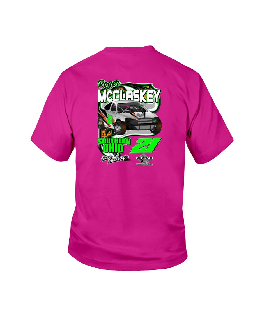 Roger McClaskey 2020 youth - Red Bomb Graphics - Custom Dirt Racing Shirts