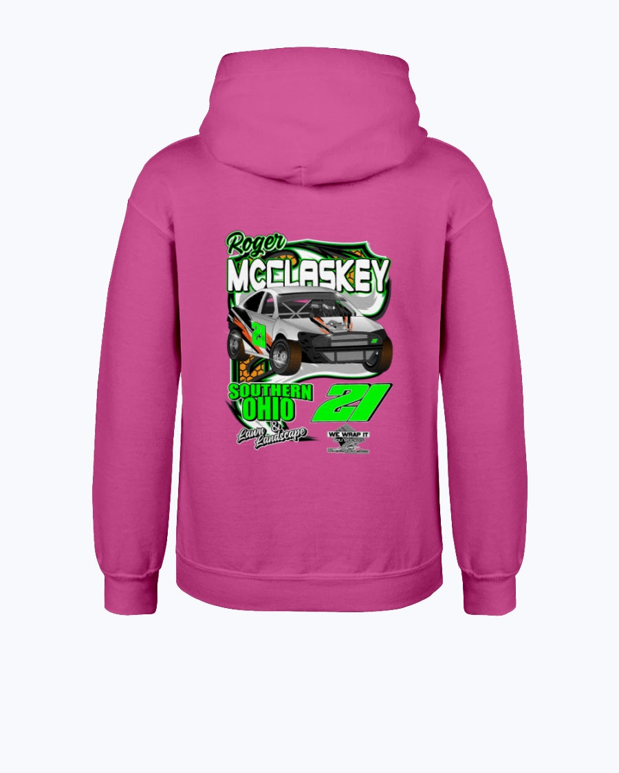Roger McClaskey 2020 Youth Hoodie - Red Bomb Graphics - Custom Dirt Racing Shirts