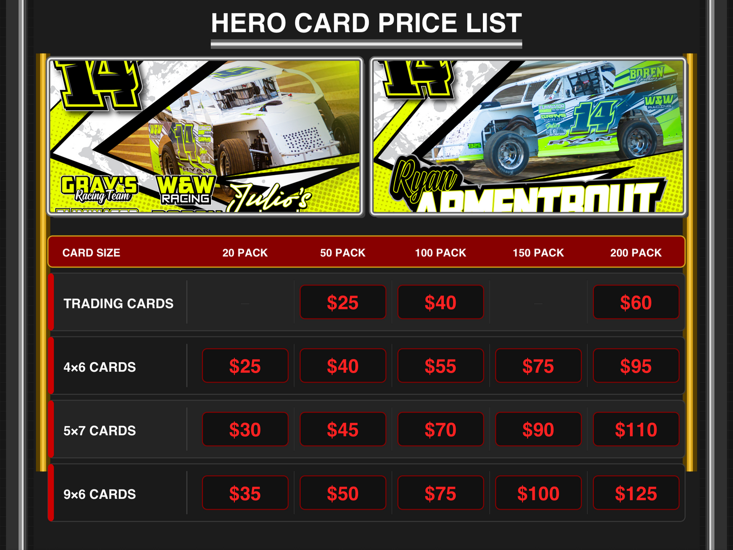 Hero Cards