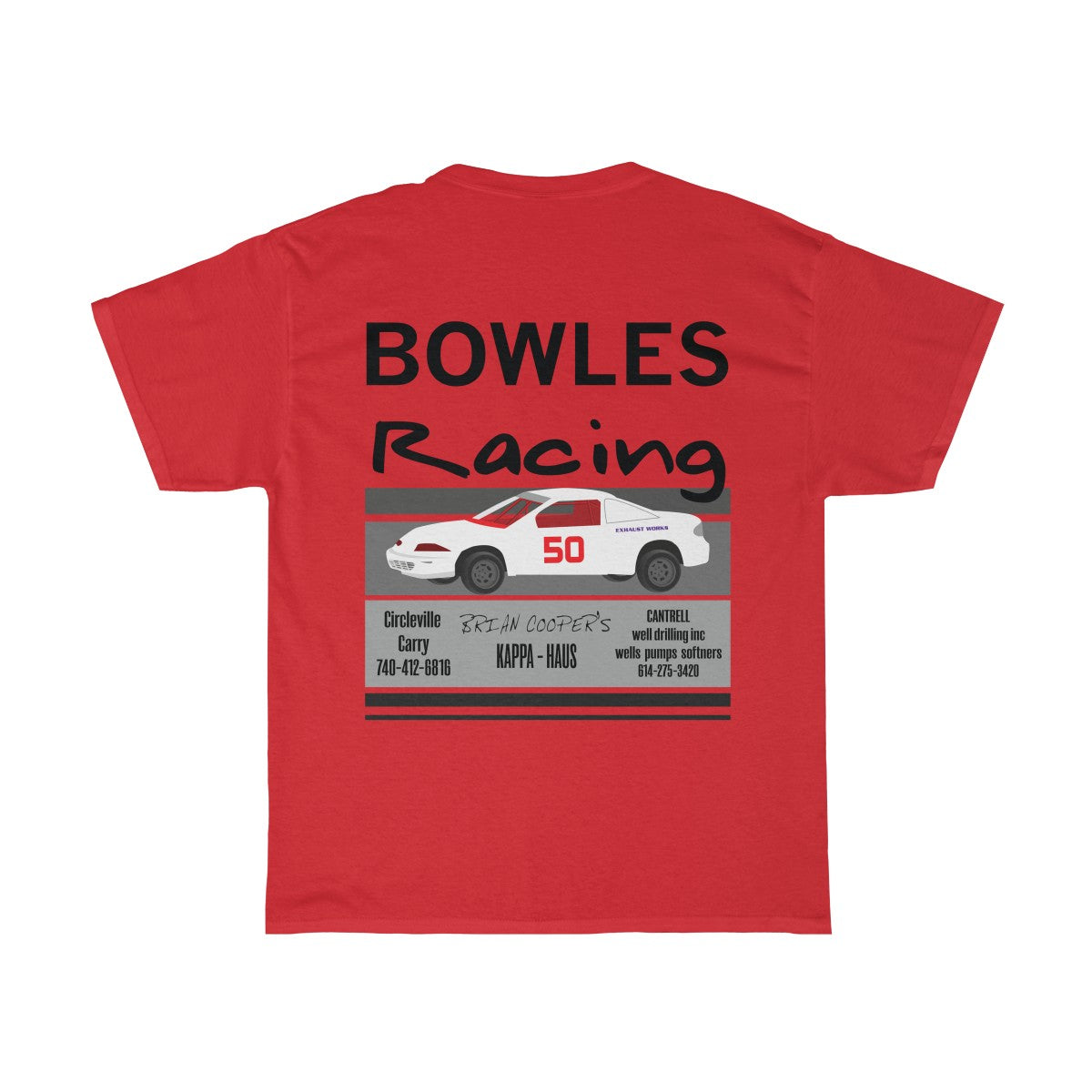 Bowels Racing - Red Bomb Graphics - Custom Dirt Racing Shirts