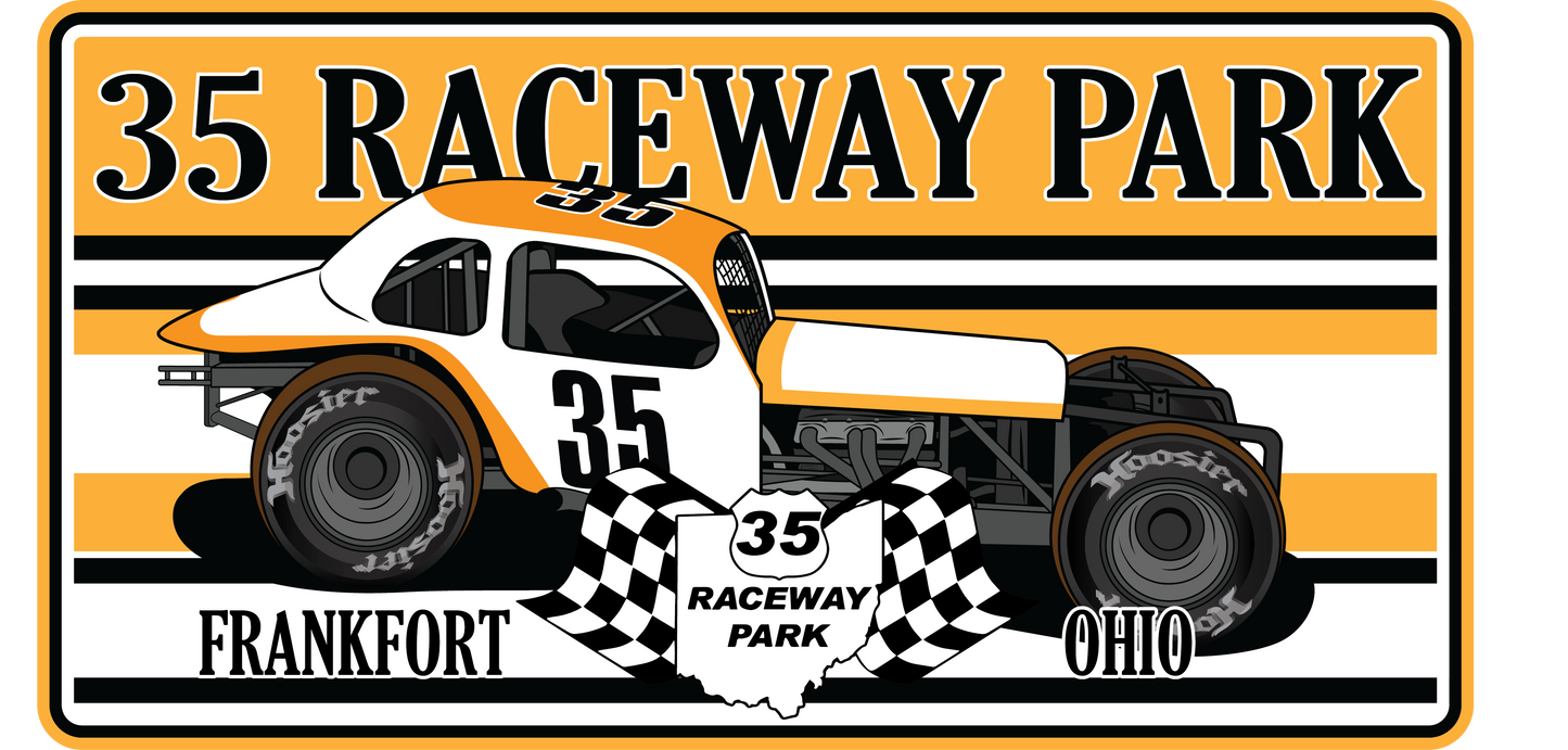 35 Raceway -Vintage Racecar and logo