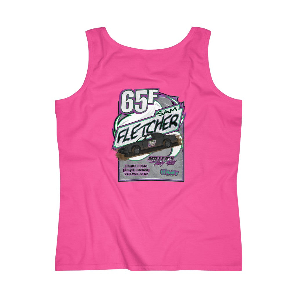 Sam Fletcher Women's Lightweight Tank Top - Red Bomb Graphics - Custom Dirt Racing Shirts