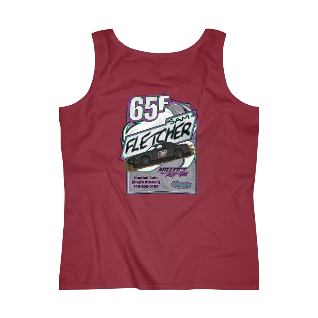 Sam Fletcher Women's Lightweight Tank Top - Red Bomb Graphics - Custom Dirt Racing Shirts