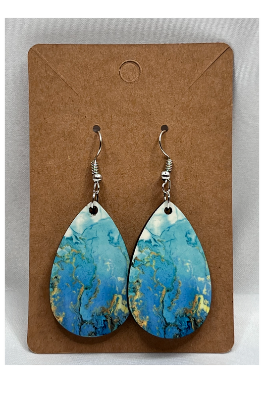 Blue Marble Earring