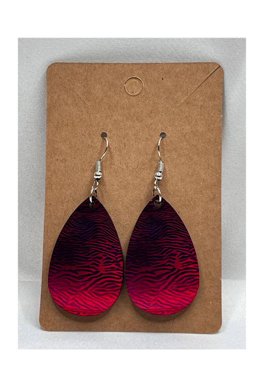 Tiger Print (Pink and Purple) Earring