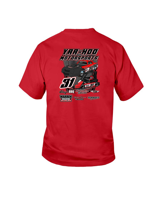 Yaa-Hoo Motorsports 2020 Youth - Red Bomb Graphics - Custom Dirt Racing Shirts