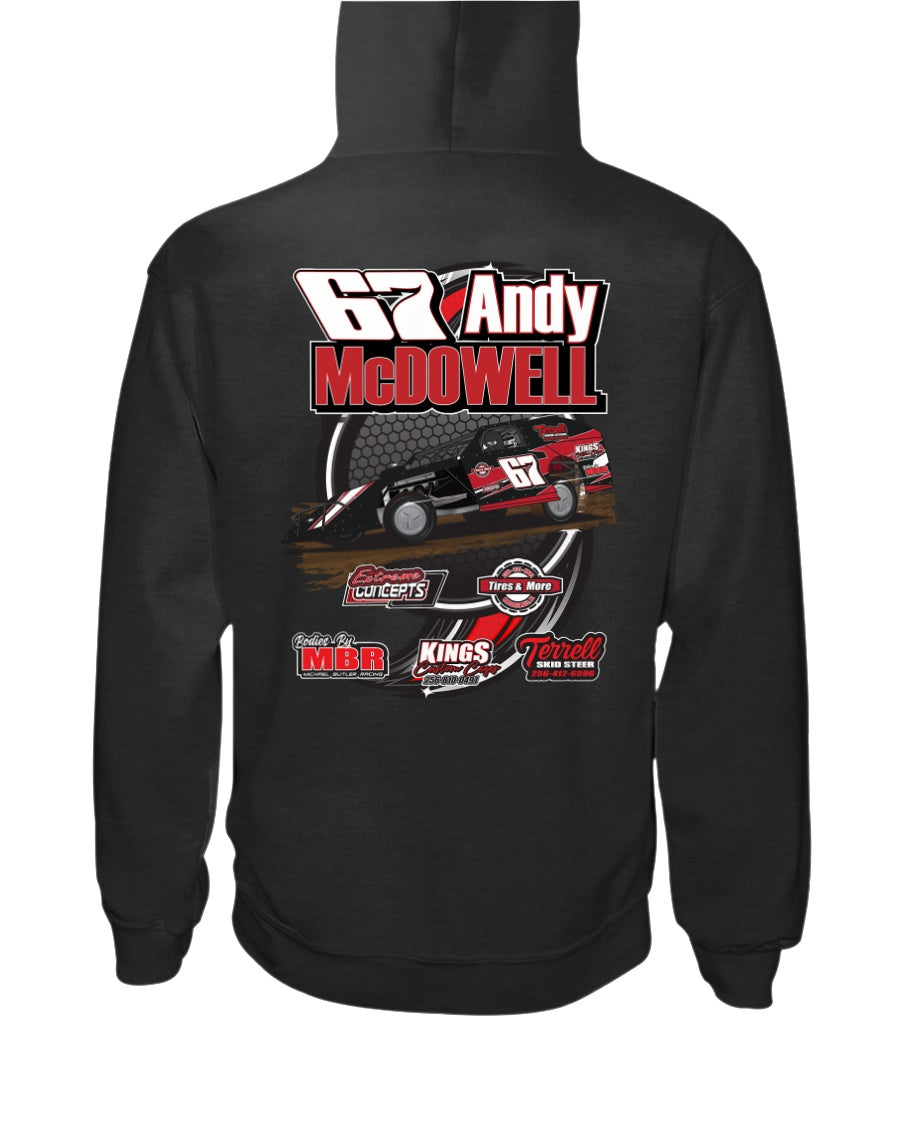 Andy McDowell 2020 Hoodie - Red Bomb Graphics - Custom Dirt Racing Shirts