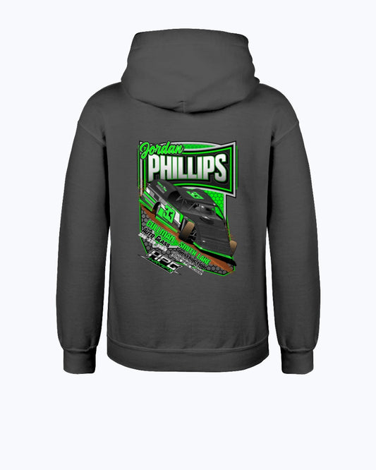 Jordan Phillips 2020 Youth Hoodie - Red Bomb Graphics - Custom Dirt Racing Shirts