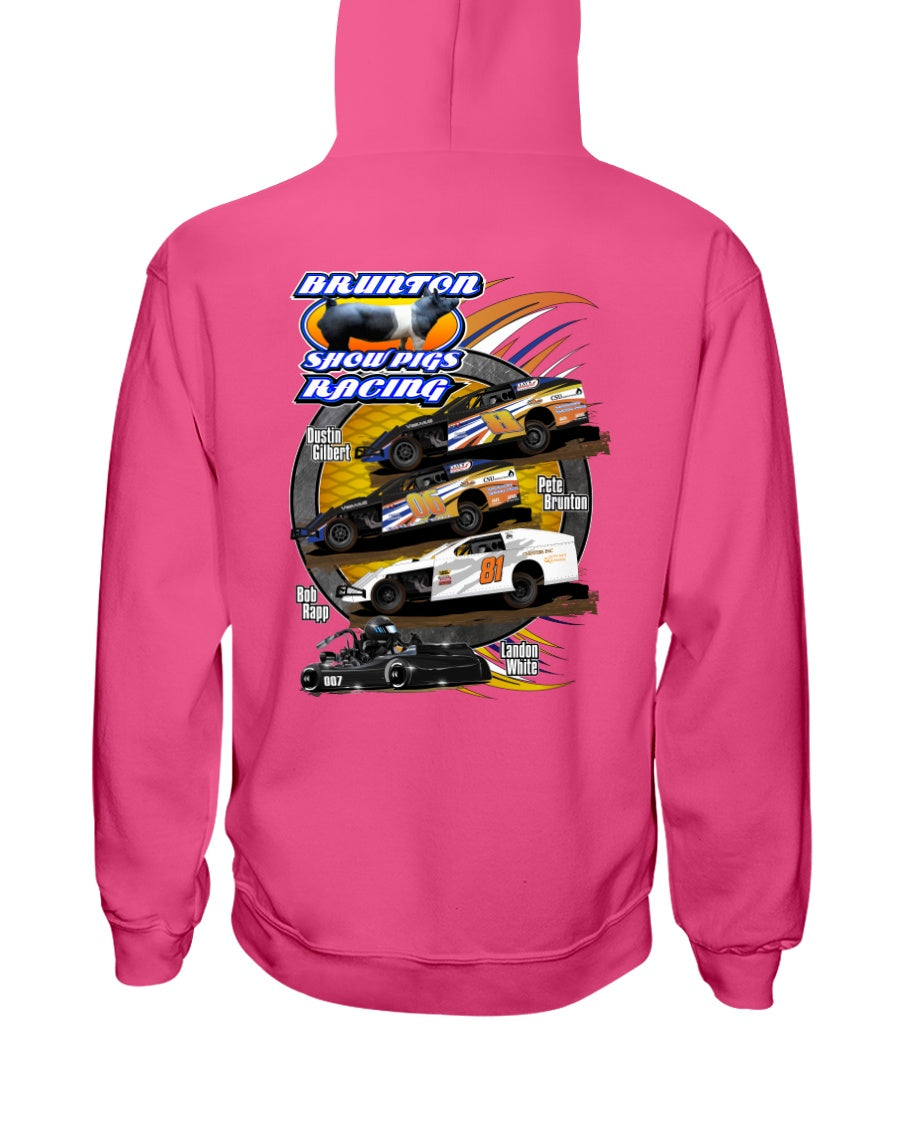 Brunton Show Pig Racing 2020 Hoodie - Red Bomb Graphics - Custom Dirt Racing Shirts