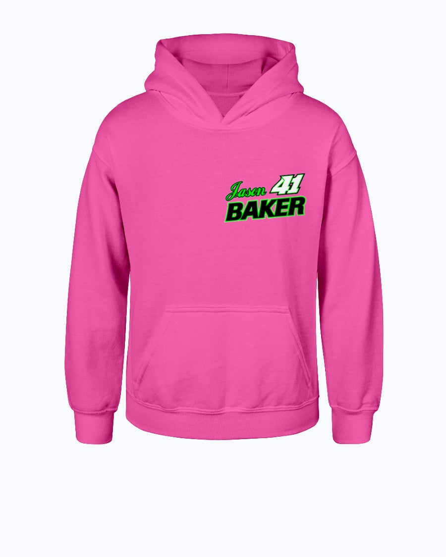 Jason Baker 2020 Youth Hoodie - Red Bomb Graphics - Custom Dirt Racing Shirts