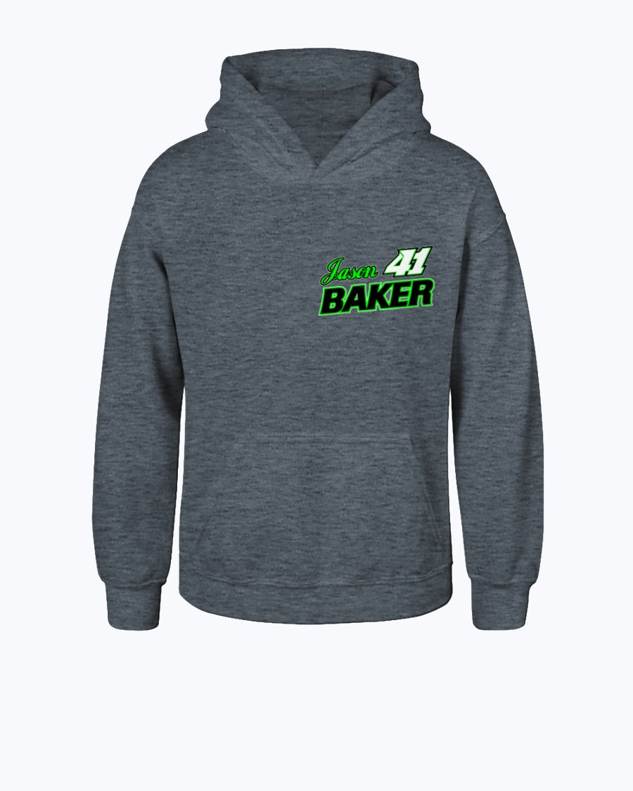 Jason Baker 2020 Youth Hoodie - Red Bomb Graphics - Custom Dirt Racing Shirts