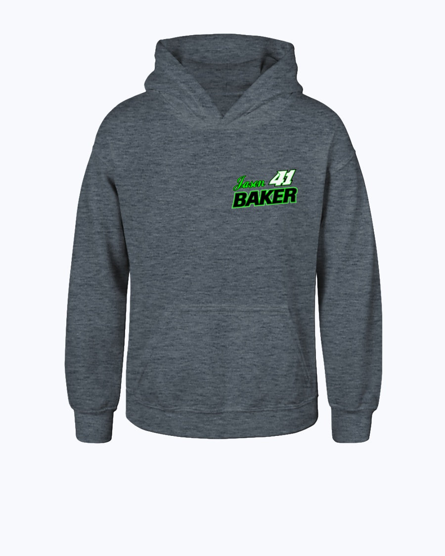 Jason Baker 2020 Youth Hoodie - Red Bomb Graphics - Custom Dirt Racing Shirts