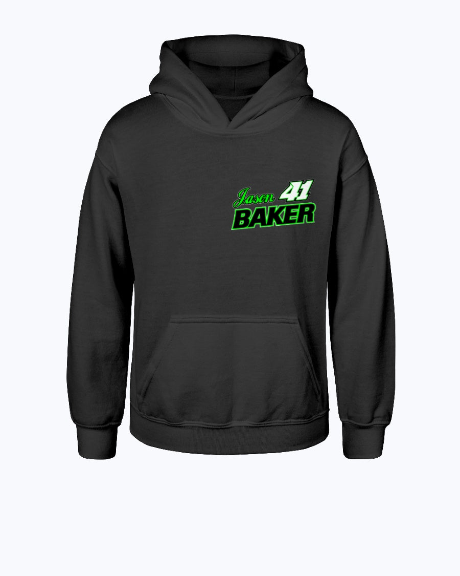 Jason Baker 2020 Youth Hoodie - Red Bomb Graphics - Custom Dirt Racing Shirts