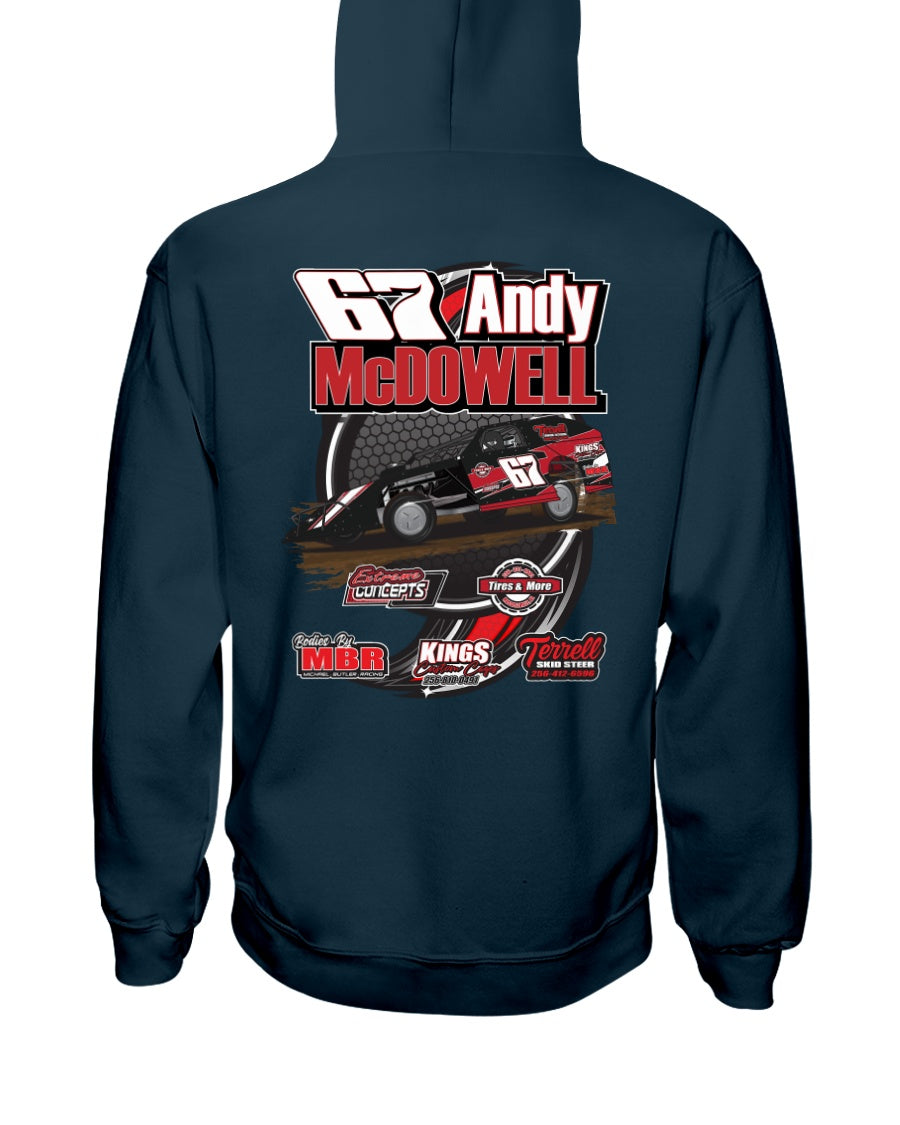 Andy McDowell 2020 Hoodie - Red Bomb Graphics - Custom Dirt Racing Shirts