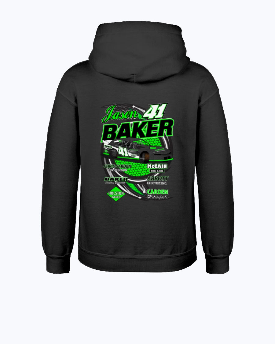 Jason Baker 2020 Youth Hoodie - Red Bomb Graphics - Custom Dirt Racing Shirts