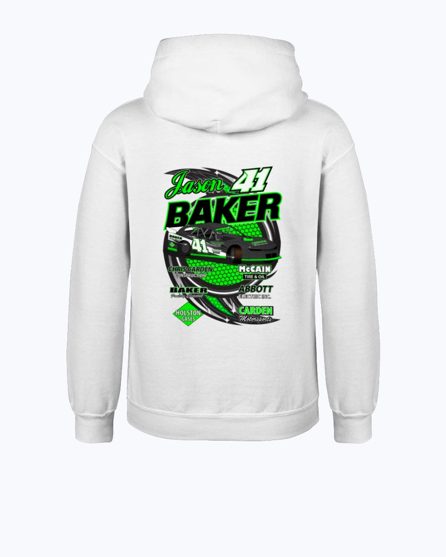 Jason Baker 2020 Youth Hoodie - Red Bomb Graphics - Custom Dirt Racing Shirts