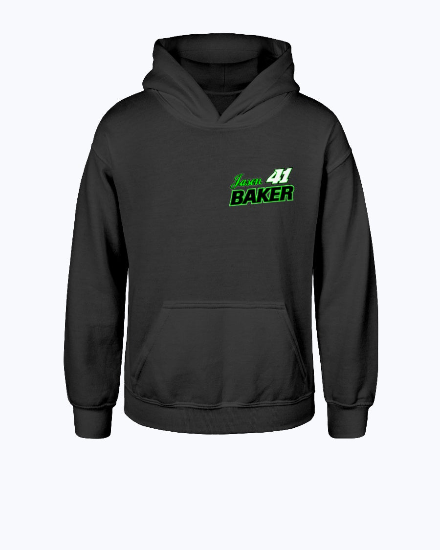 Jason Baker 2020 Youth Hoodie - Red Bomb Graphics - Custom Dirt Racing Shirts