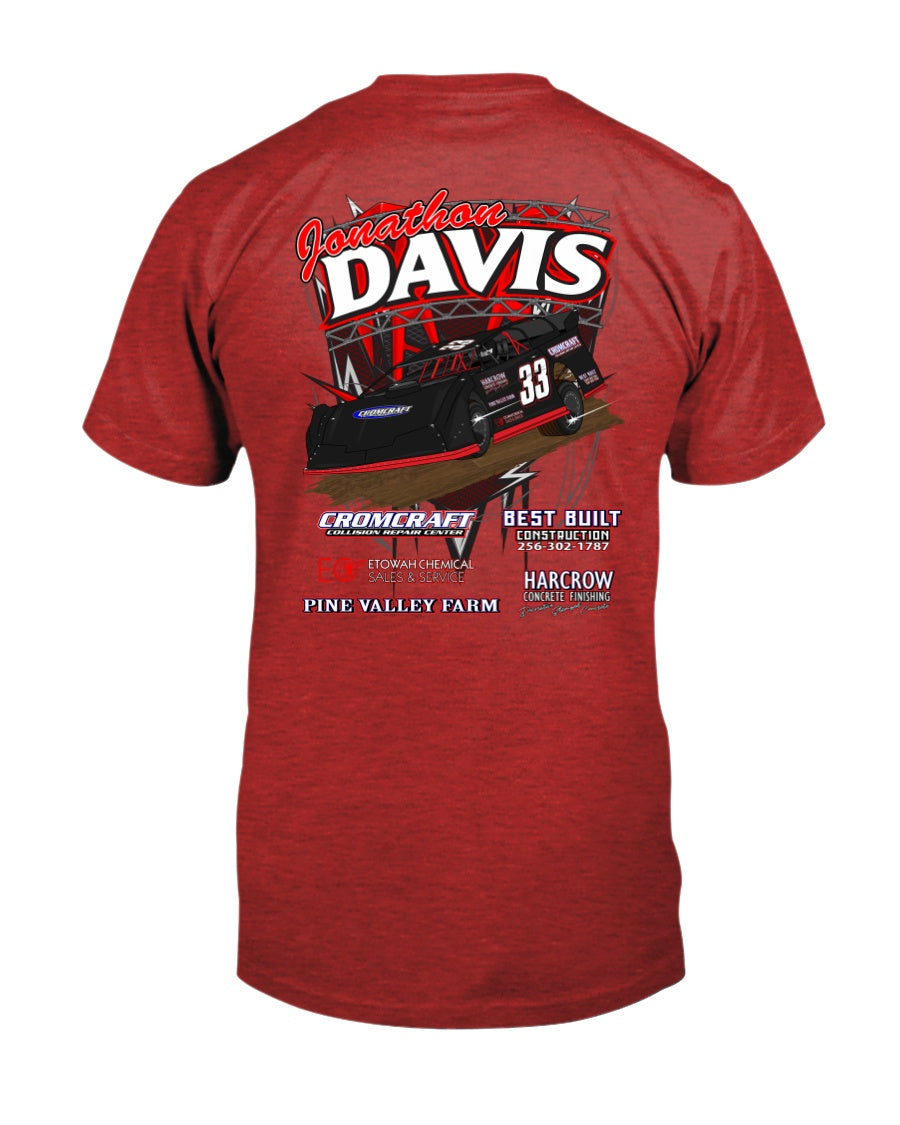 Jonathon Davis 2020 - Red Bomb Graphics - Custom Dirt Racing Shirts