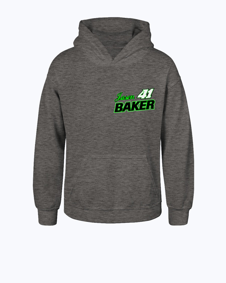 Jason Baker 2020 Youth Hoodie - Red Bomb Graphics - Custom Dirt Racing Shirts