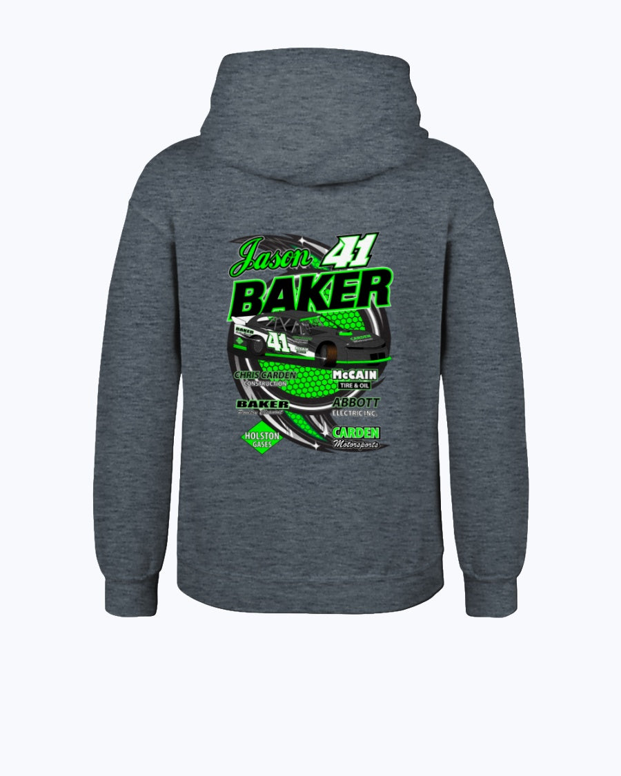 Jason Baker 2020 Youth Hoodie - Red Bomb Graphics - Custom Dirt Racing Shirts