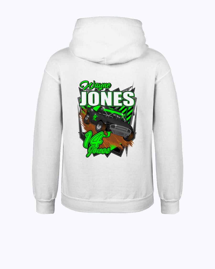 Wayne Jones 2020 Youth Hoodie - Red Bomb Graphics - Custom Dirt Racing Shirts