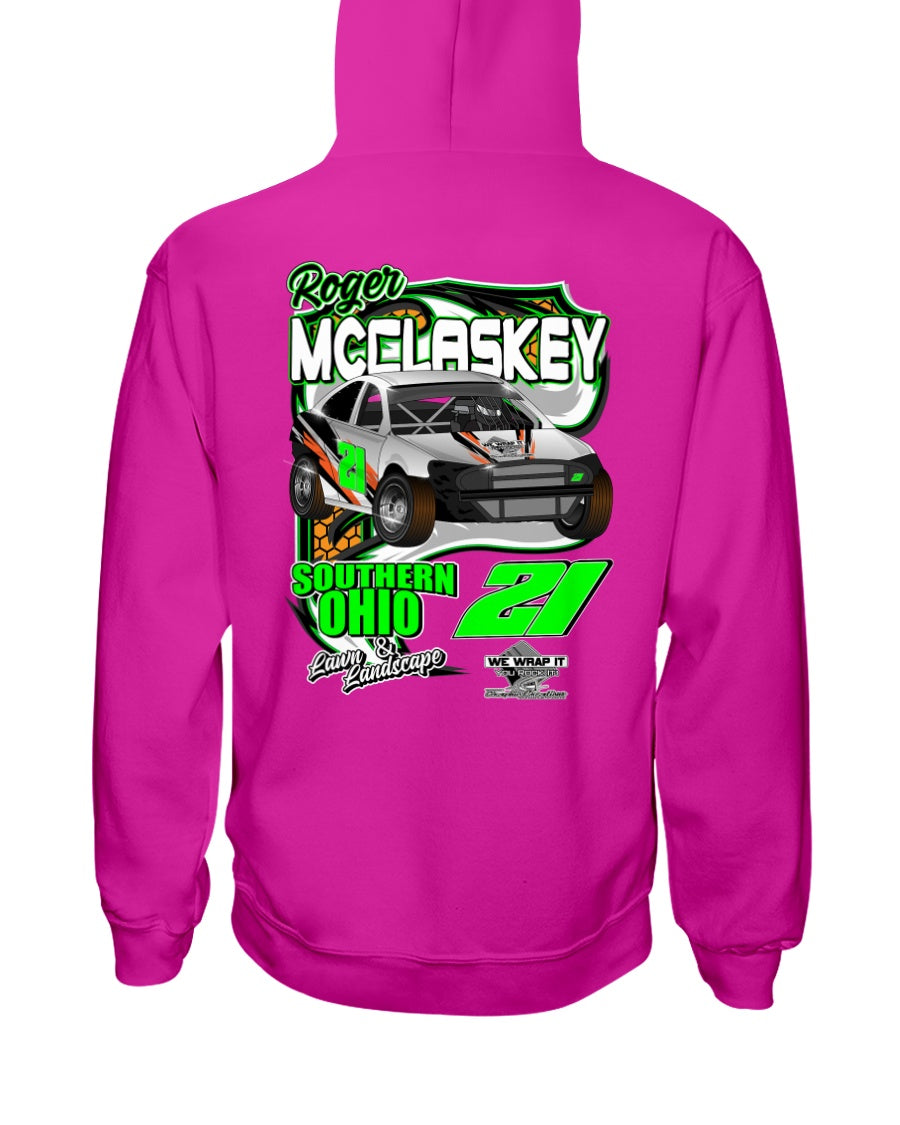 Roger McClaskey 2020 Hoodie - Red Bomb Graphics - Custom Dirt Racing Shirts