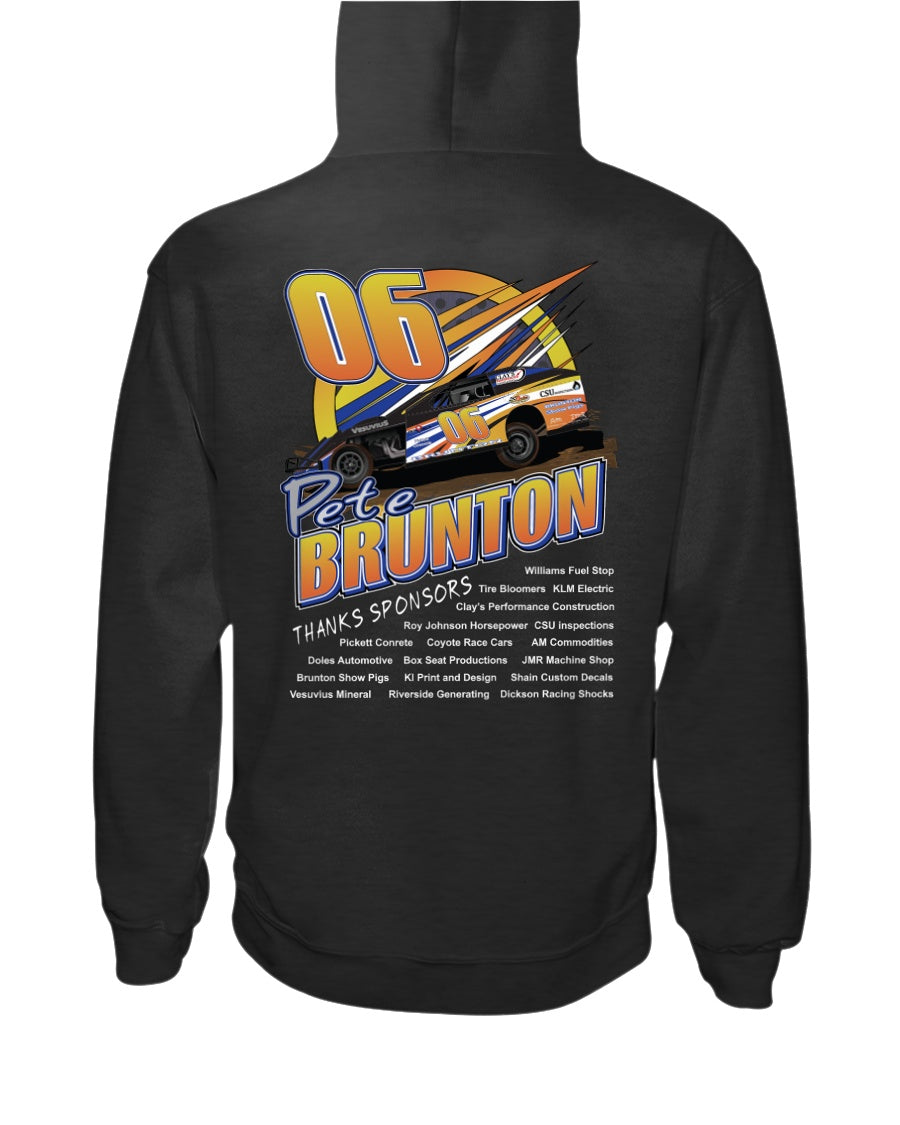 Pete Brunton Hoodie 2020 - Red Bomb Graphics - Custom Dirt Racing Shirts