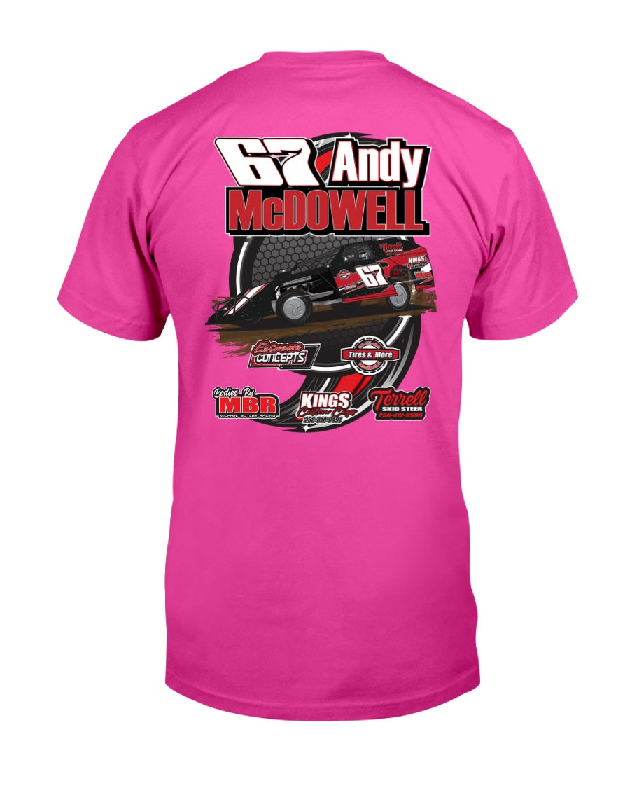 Andy Mcdowell 2020 - Red Bomb Graphics - Custom Dirt Racing Shirts