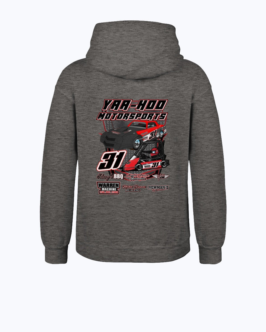 Yaa-Hoo Motorsports 2020 Youth Hoodie - Red Bomb Graphics - Custom Dirt Racing Shirts