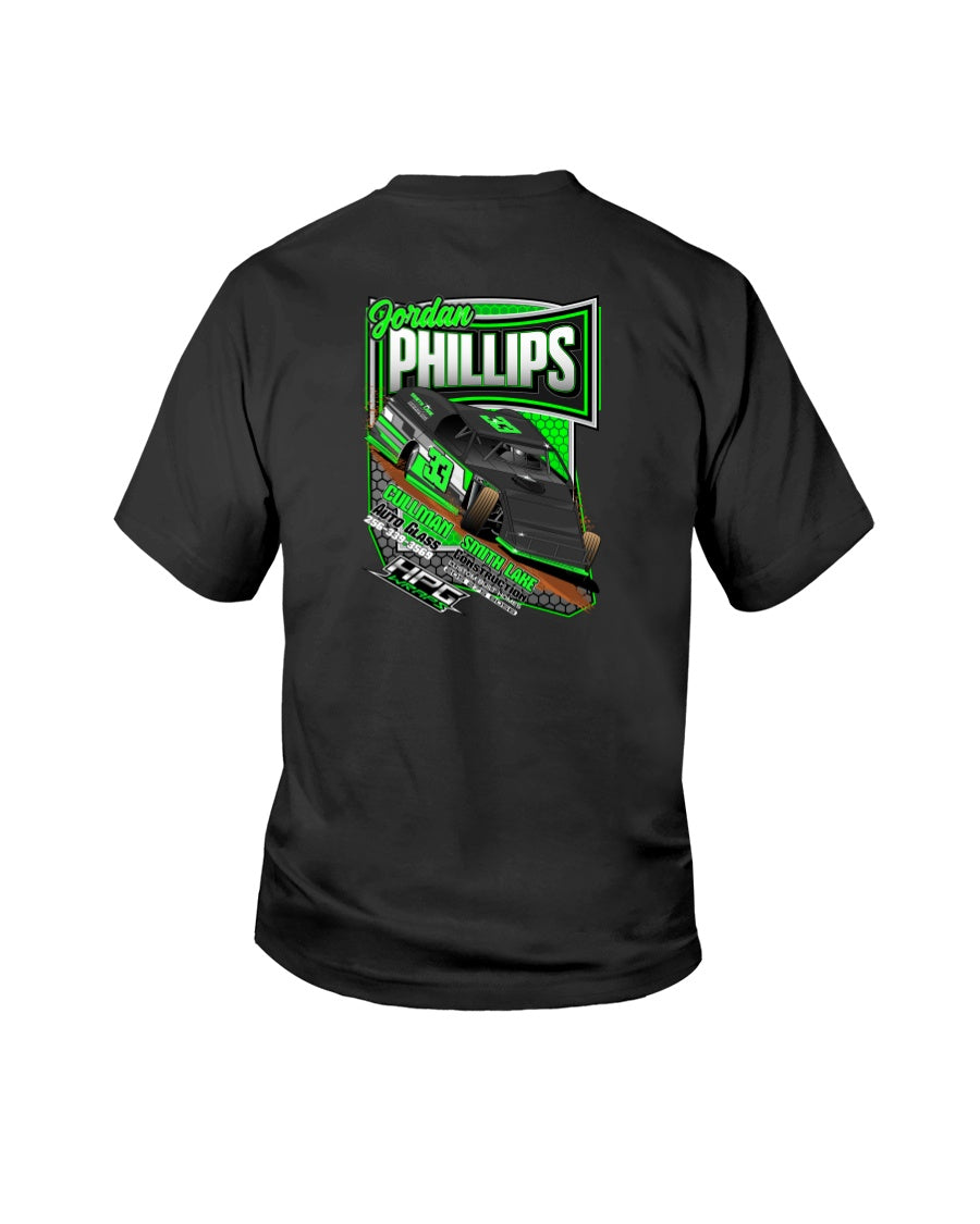 Jordan Phillips 2020 Youth - Red Bomb Graphics - Custom Dirt Racing Shirts