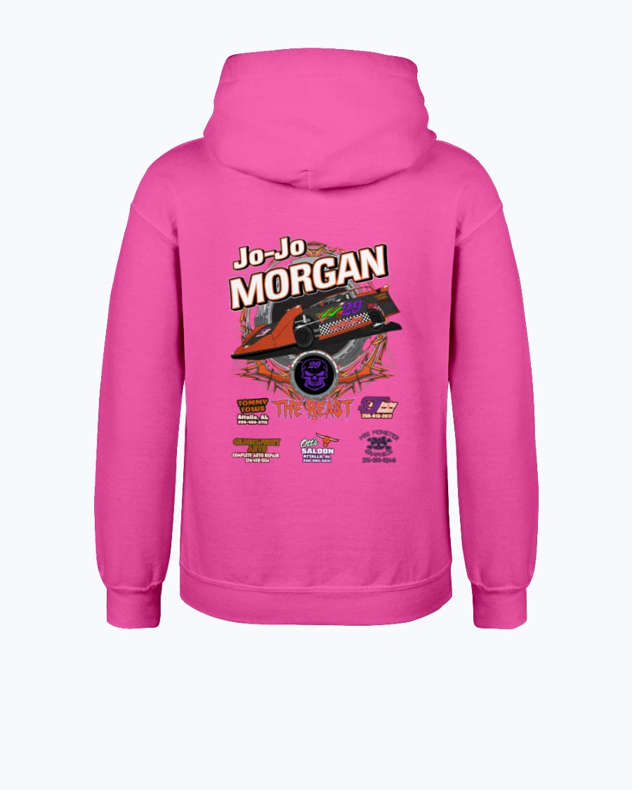 Jo-Jo Morgan 2020 Youth Hoodie - Red Bomb Graphics - Custom Dirt Racing Shirts