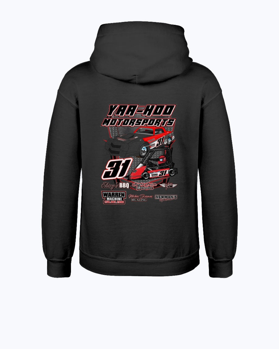 Yaa-Hoo Motorsports 2020 Youth Hoodie - Red Bomb Graphics - Custom Dirt Racing Shirts