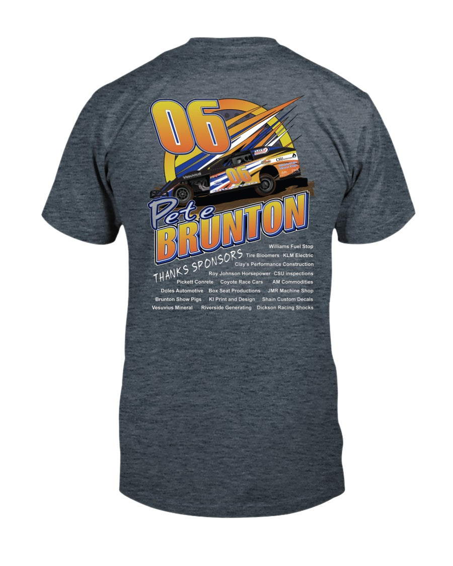 Pete Brunton 2020 - Red Bomb Graphics - Custom Dirt Racing Shirts