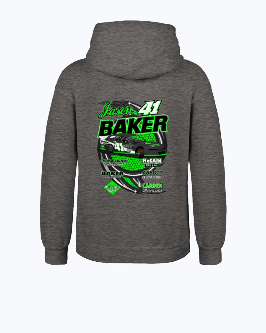 Jason Baker 2020 Youth Hoodie - Red Bomb Graphics - Custom Dirt Racing Shirts