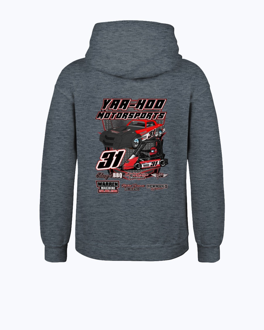 Yaa-Hoo Motorsports 2020 Youth Hoodie - Red Bomb Graphics - Custom Dirt Racing Shirts