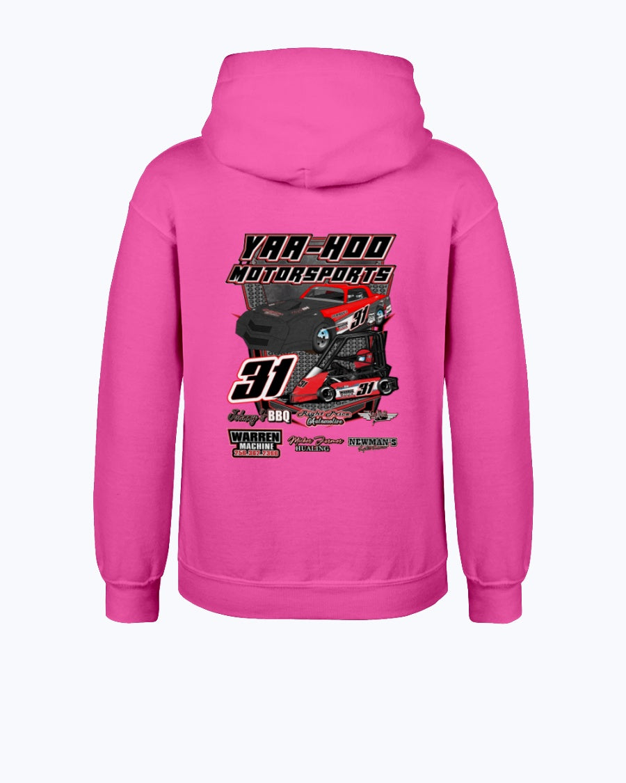 Yaa-Hoo Motorsports 2020 Youth Hoodie - Red Bomb Graphics - Custom Dirt Racing Shirts