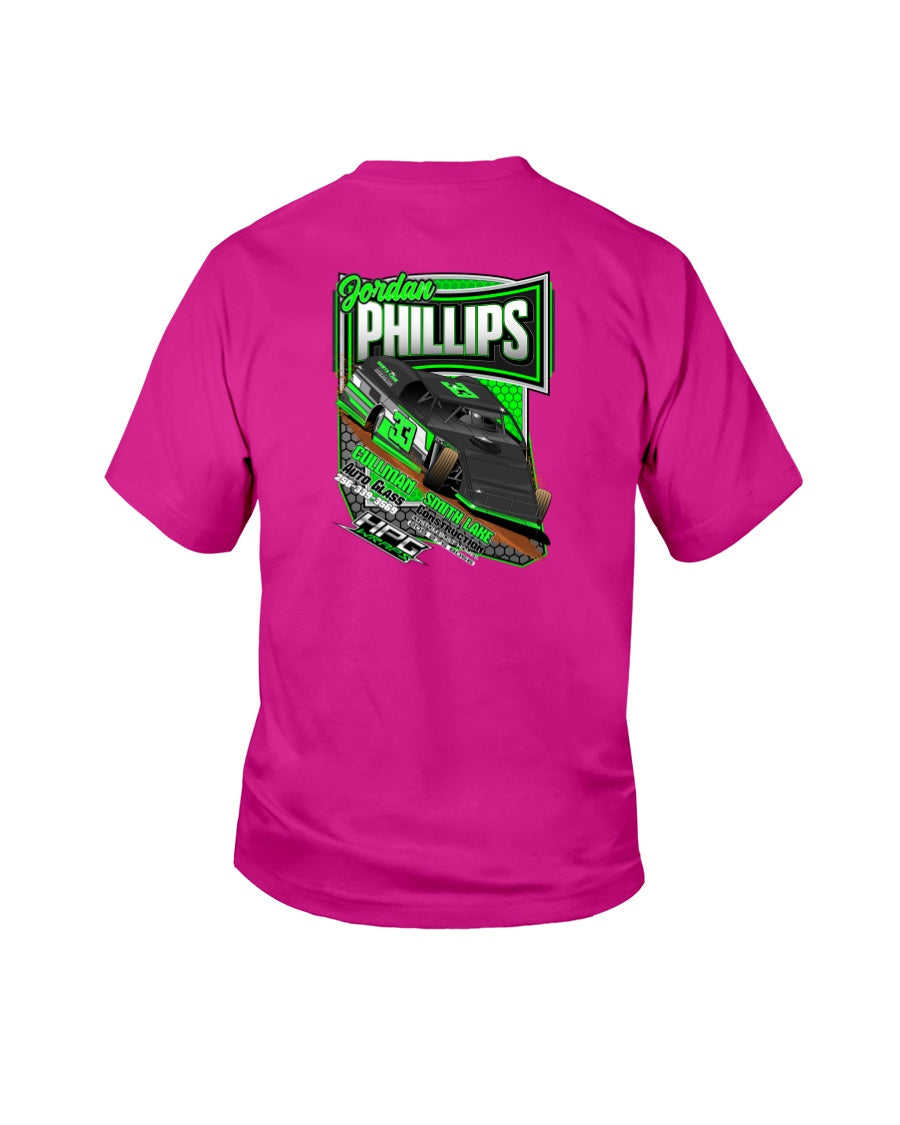 Jordan Phillips 2020 Youth - Red Bomb Graphics - Custom Dirt Racing Shirts