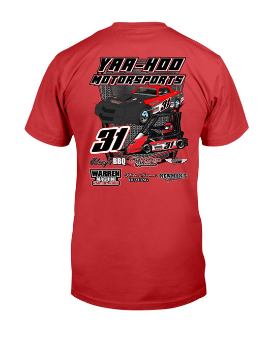 Yaa-Hoo Motorsports 2020 - Red Bomb Graphics - Custom Dirt Racing Shirts