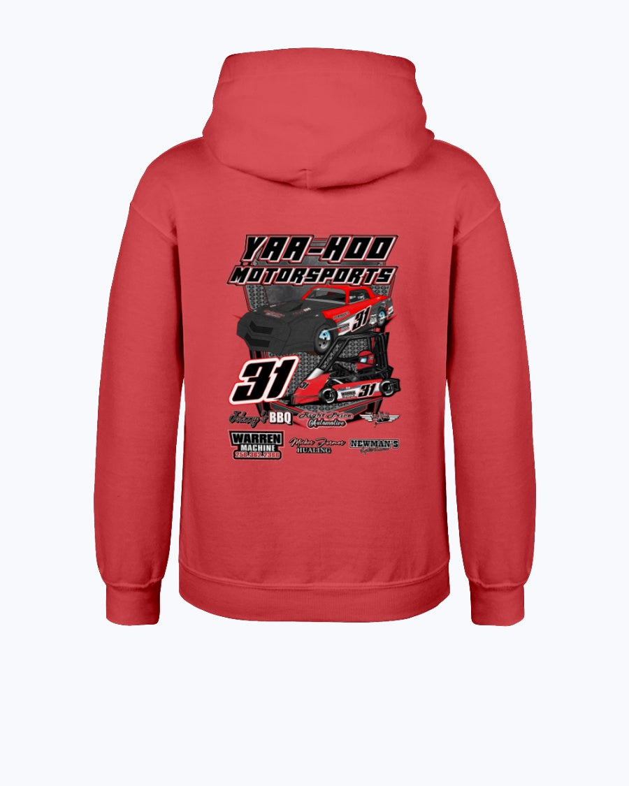 Yaa-Hoo Motorsports 2020 Youth Hoodie - Red Bomb Graphics - Custom Dirt Racing Shirts